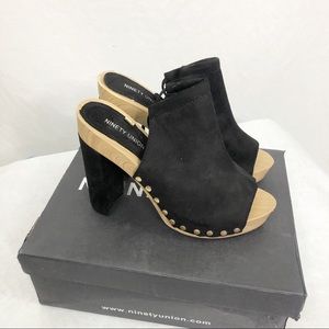 NEW Ninety Union Dora Lace Up Heeled Bootie Sandals, Size 6, Black